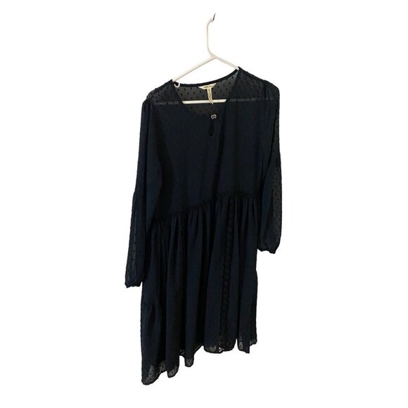 Matilda Jane Women's Black Long Sleeve Charlie Swiss Dot Dress - Medium - Picture 1 of 13